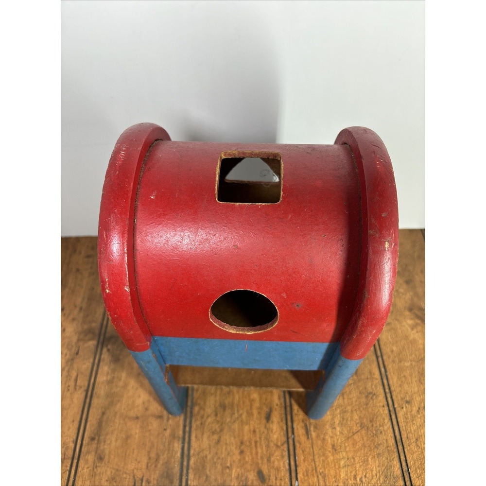 Vintage Wooden Playskool Postal Station Mailbox 10.5 Inches Tall No Blocks - Picture 5 of 7